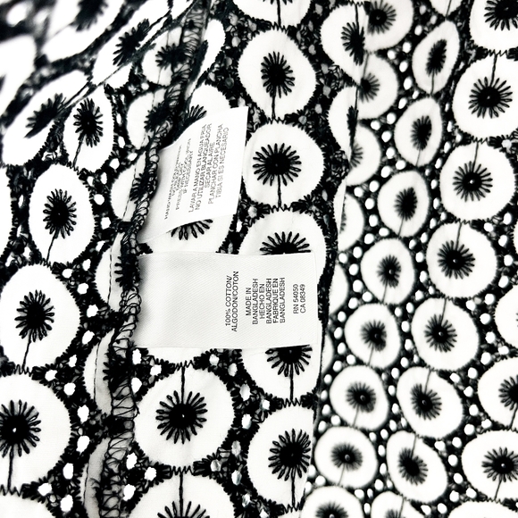 Jones New York Long Sleeve Button-Up Light Jacket, Black & White - Picture 9 of 11